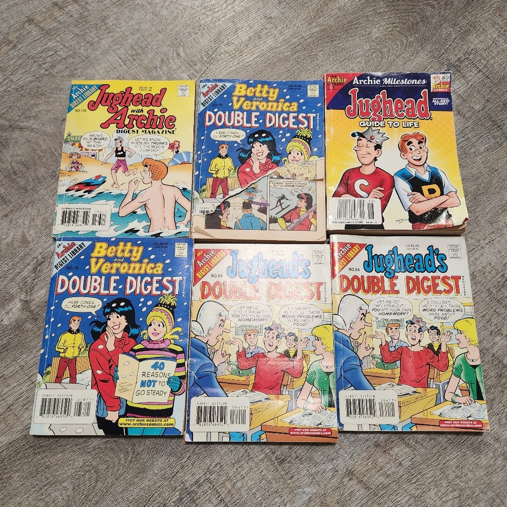 Vintage Archie Comic Books 6 Book Lot Softcover